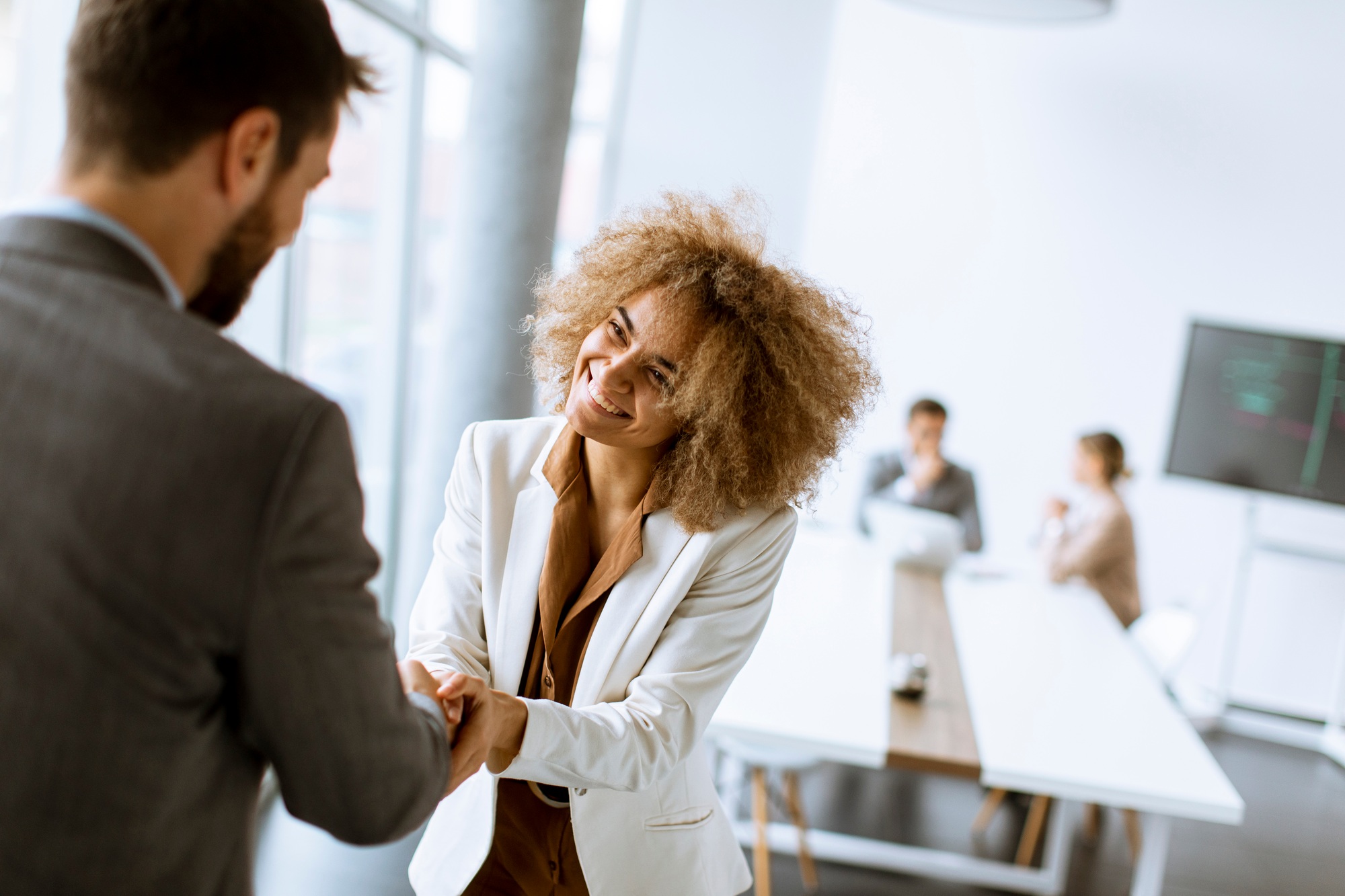 Business people shake hands in the office